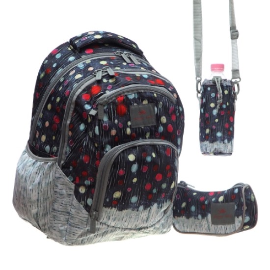 Ученическа раница с несесер и чантичка за бутилка за вода Glossy Bird - 6