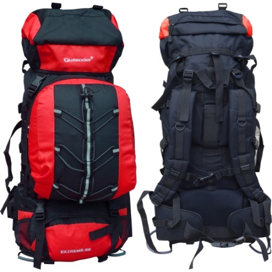 Туристическа раница Outlander 2в1, с отделяща се малка раница - Червена
