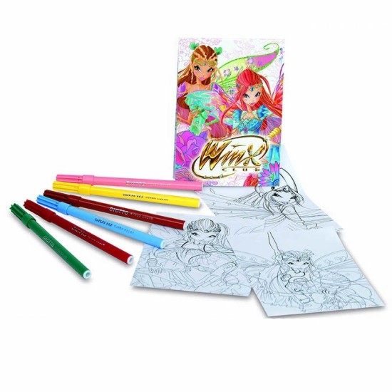 Auguri Preziosi Раница за детска градина с едно отделение Winx и флумастери 00427