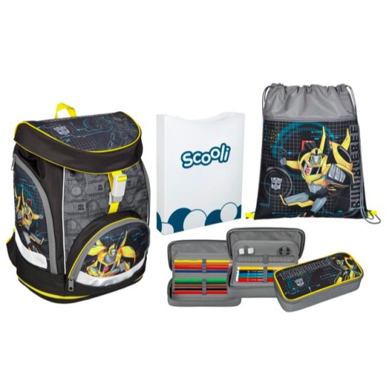 Undercover Ергономична ученическа раница с едно отделение и аксесоари Transformers 26615