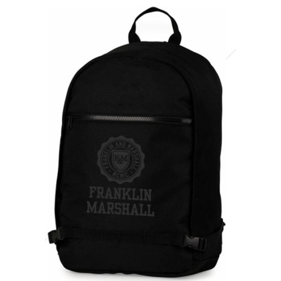 Stationery Team Ергономична ученическа раница с едно отделние и място за лаптоп Franklin and Marshall Black 10938