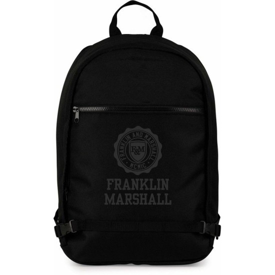 Stationery Team Ергономична ученическа раница с едно отделние и място за лаптоп Franklin and Marshall Black 10938
