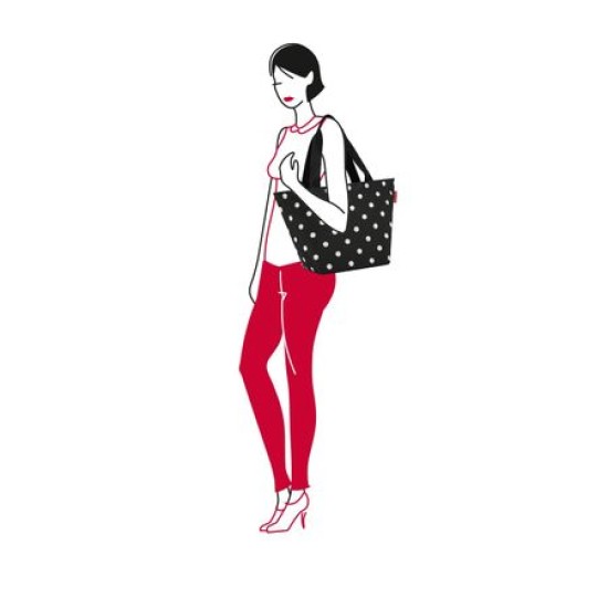 Чанта за пазаруване Reisenthel - Черна на бели точки, Малка