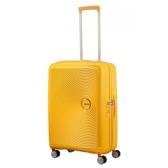 American Tourister куфар Soundbox 67 см - златно жълто